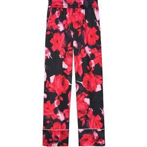 Wide-Leg Satin Pant in Black Rose NWT